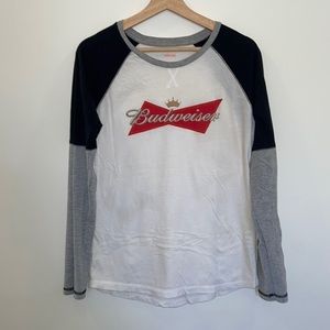 Budweiser Long Sleeve Raglan Baseball Tee